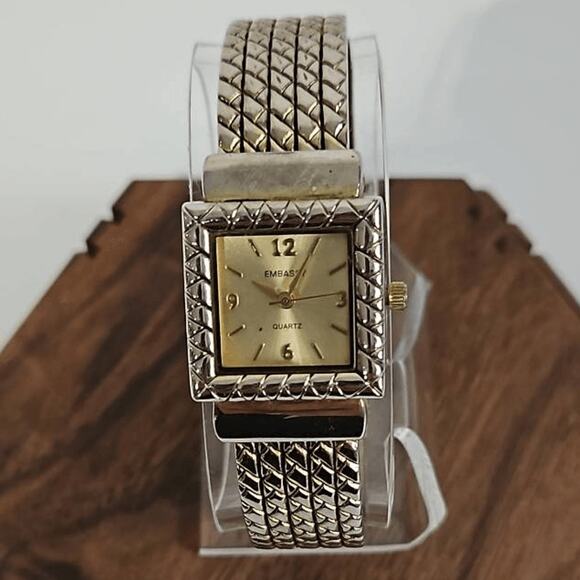 Embassy Gold Tone Cuff Band Watch - Picture 1 of 5